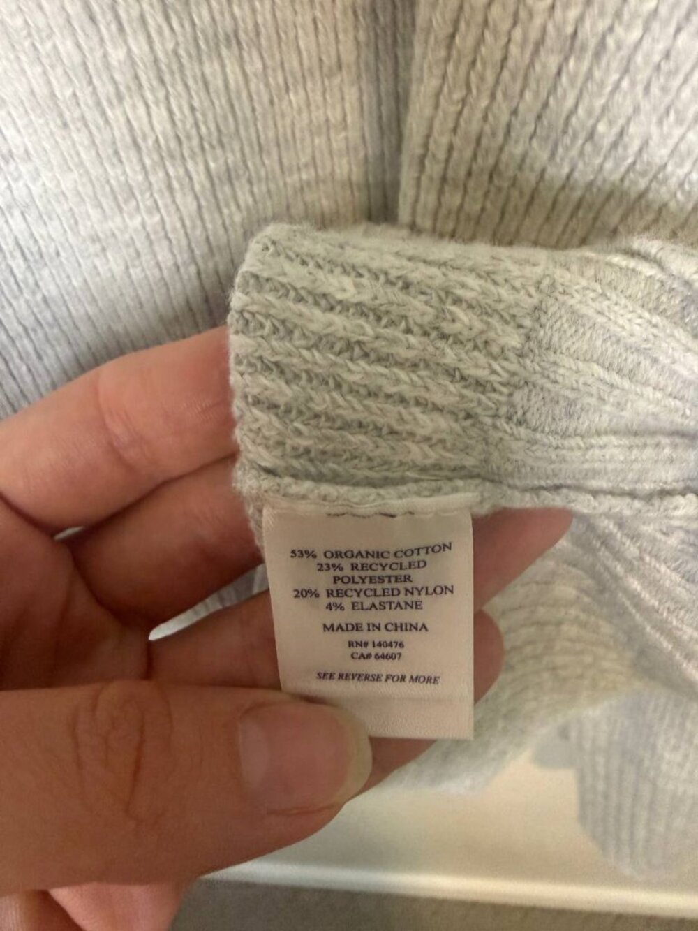 NWT Faherty Jackson Crewneck Sweater M Ice Grey Heather Organic Cotton Women's - Picture 11 of 12